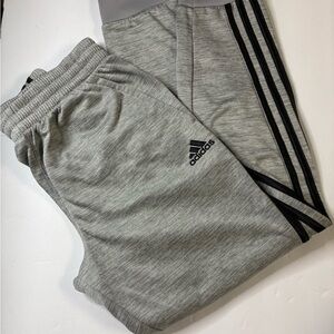 Adidas Kids Light Gray Joggers with Black stripes Sz 10/12